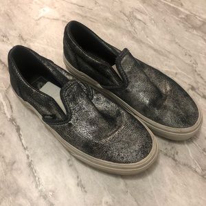 Sparkly Silver Vans
